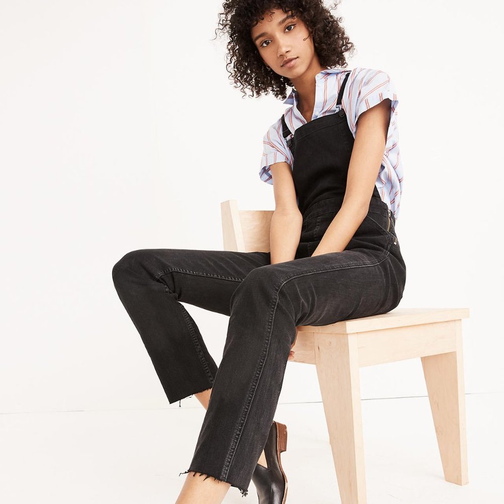 Madewell Women's Black Skinny Overalls